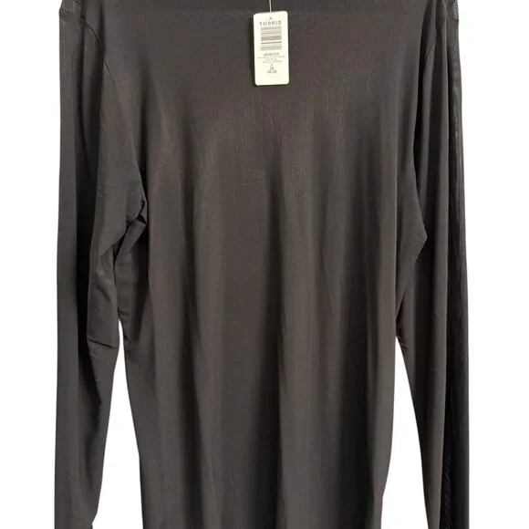 Torrid - Mesh Mock Neck Long Sleeve Top - Picture 5 of 7